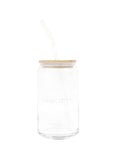 Haworth Can Glass with Lid and Straw