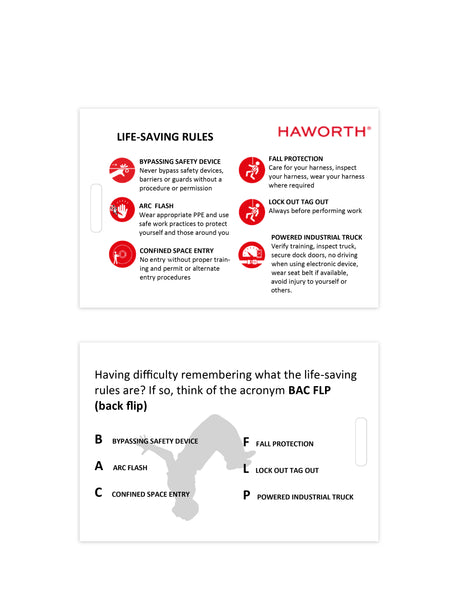 Life Saving Rules & BACFLP Badge Cards